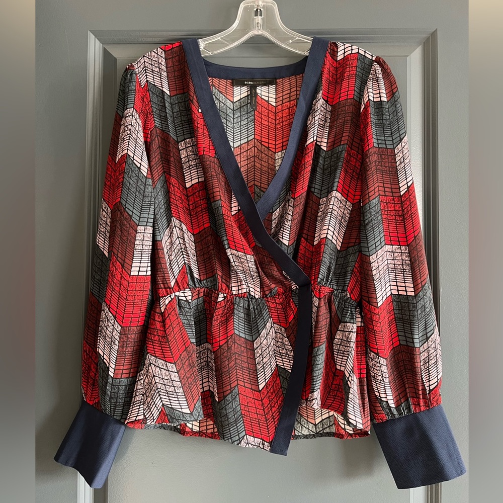 Bcbgmaxazria Geometric Patterned Blouse - image 1